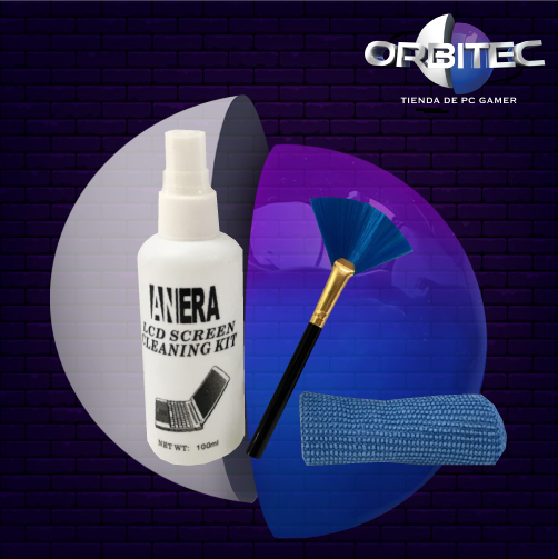 KIT DE LIMPIEZA DE PANTALLA ANERA SPRAY + BROCHA + TOALLA AE LC01