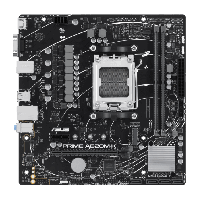 ASUS PRIME A620M-K AM5 2XDDR5 AURA SYNC - Imagen 2
