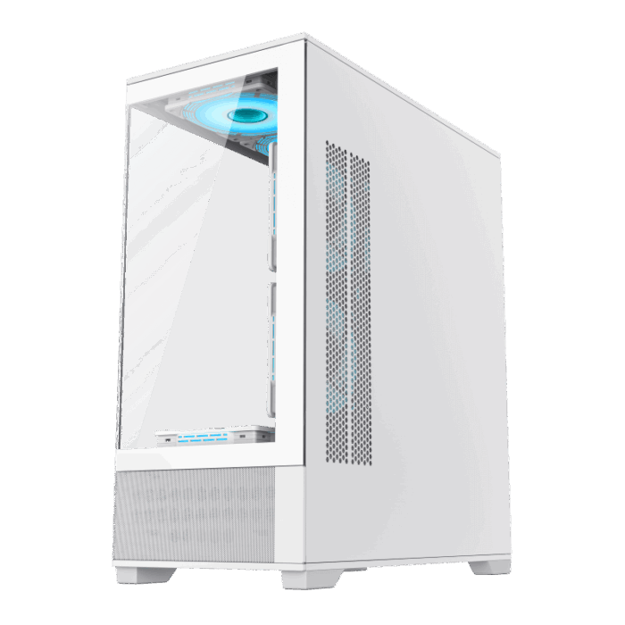 CASE GAMEMAX VISTA AW VIDRIO TEMPLADO 5FAN RGB BLANCO - Imagen 4