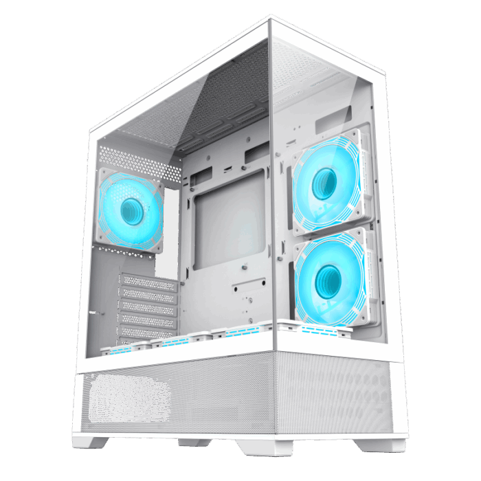 CASE GAMEMAX VISTA AW VIDRIO TEMPLADO 5FAN RGB BLANCO - Imagen 3