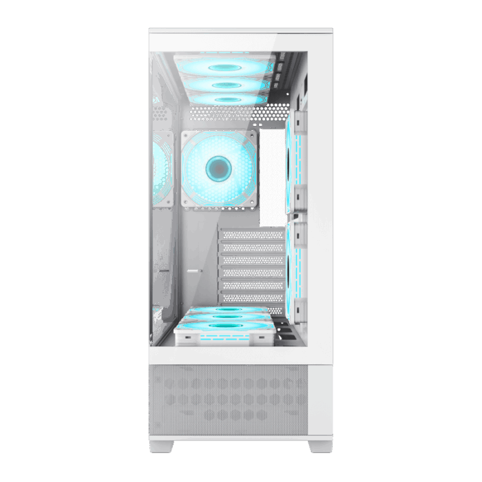 CASE GAMEMAX VISTA AW VIDRIO TEMPLADO 5FAN RGB BLANCO - Imagen 2