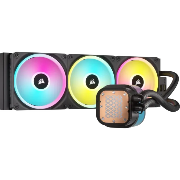 CORSAIR H150I 3VEN LCD QX120 RGB ELITE 360MM BLACK - Imagen 2