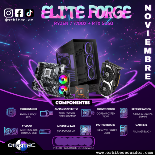 PC.5 ELITE FORGE RYZEN 7 7700X + RTX 5060
