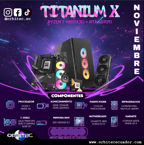 PC.8 TITANIUM X RYZEN 7 9800X3D + RTX 5070TI