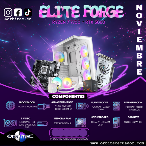 PC.4 ELITE FORGE RYZEN 7 7700 + RTX 5060