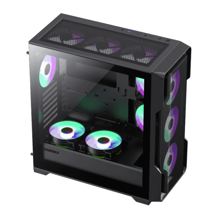 CASE GAMEMAX SIEGE BK ATX 4FAN RGB BLACK - Imagen 4